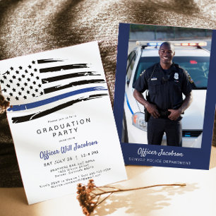 Invitation Fête de fin d'études de la police Drapeau de la li