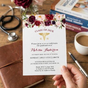 Invitation Fête de fin d'études de l'école d'infirmières flor