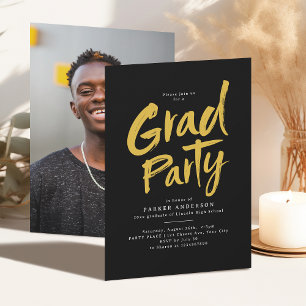 Invitation Fête de fin d'études de style moderne avec écritur