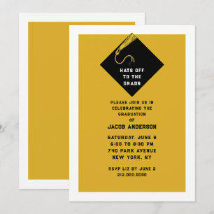 Invitation Fête de fin d'études en or