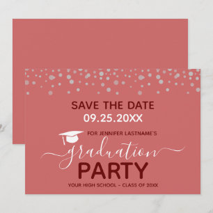 Invitation Fête de fin d'études Enregistrer la date Invitatio