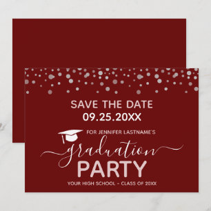 Invitation Fête de fin d'études Enregistrer la date Invitatio