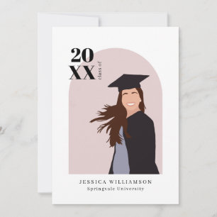 Invitation Fête de fin d'études minimale plate avec arche ros