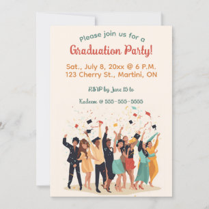 Invitation Fête de fin d'études modifiable