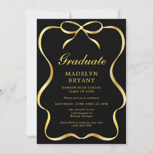 Invitation Fête de fin d'études Noir et Or