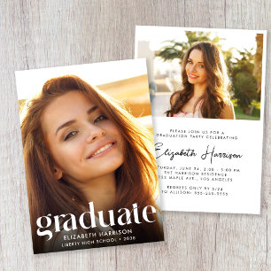 Invitation Fête de fin d'études Photo Chic