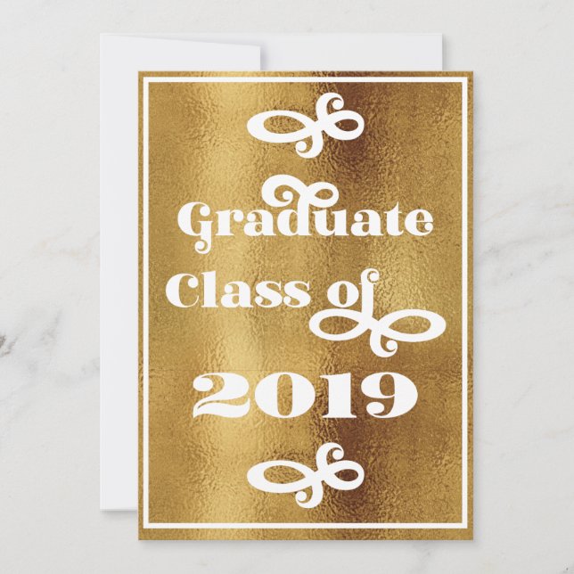 Invitation Fête de fin d'études rétro Promotion 2019 (Devant)