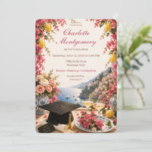 Invitation Fête de fin d'études sur la Côte d'Amalfi   Médite