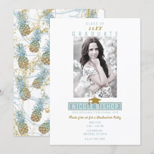 Invitation Fête de fin d'études Tropical Pineapple Splash