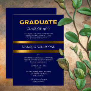 Invitation Fête de fin d'études universitaire élégante   Univ