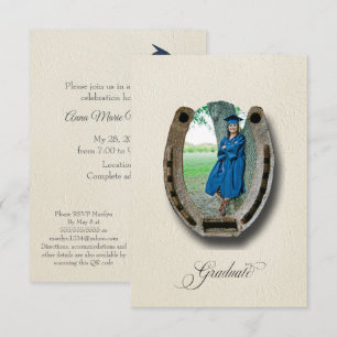 Invitation Fête de fin d'études Western rustique
