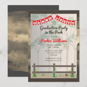 Invitation Fête de fin d'études Woodsy dans le parc