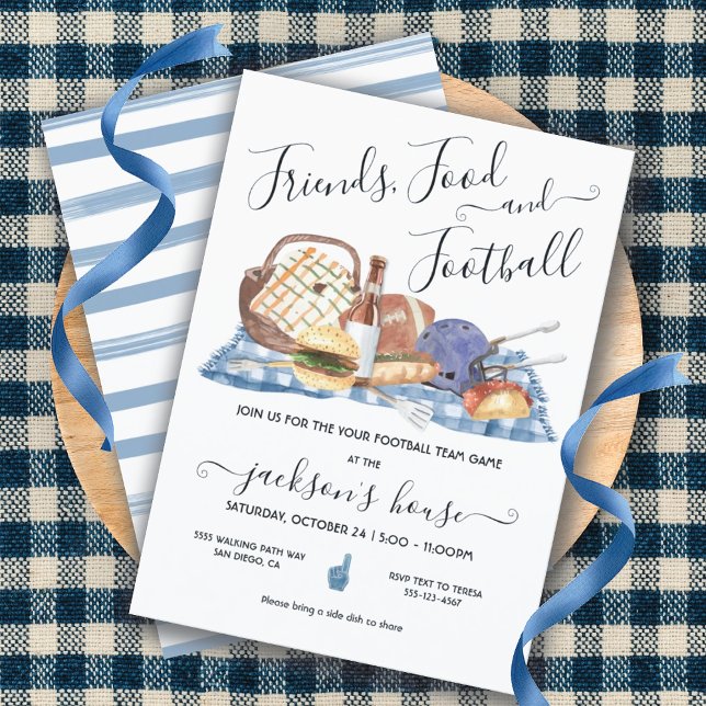 Invitation Fête de football à la maison ou Tailgate BBQ Beer  (Créateur téléchargé)