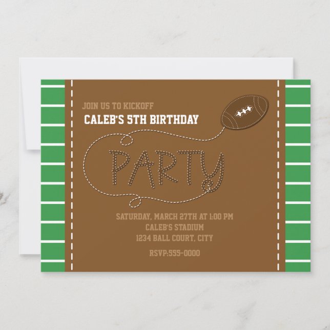 Invitation FÊTE DE FOOTBALL Anniversaire Typographie Enfants  (Devant)