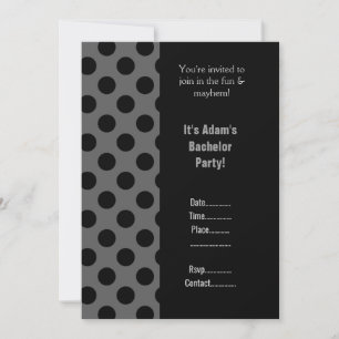 INVITATION FÊTE DE GARÇON MODERNE MASCULIN NOIR GRIS