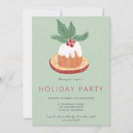 Invitation Fête de gâteau de Noël rustique à la mistletoe ver