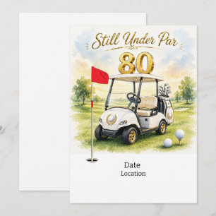 Invitation Fête de Golf  80e Anniversaire Sauvegarder la Date