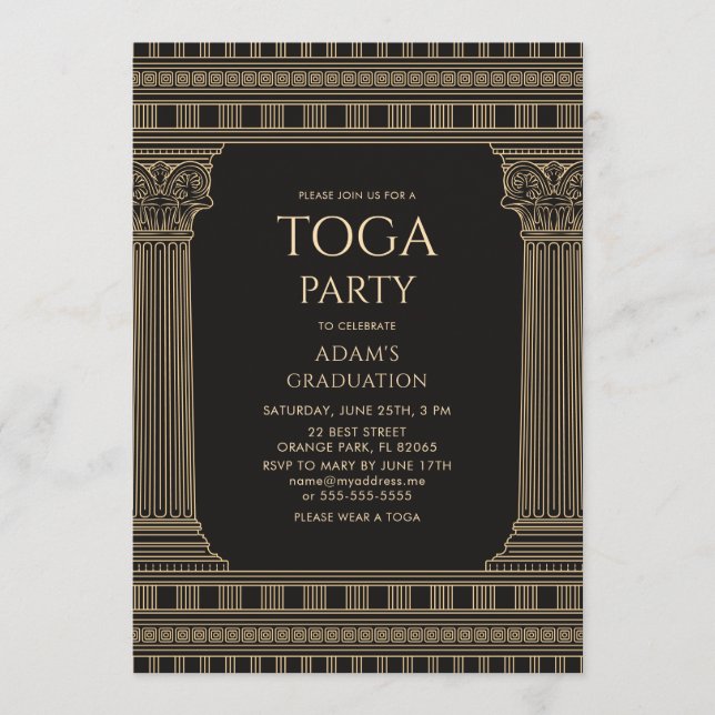 Invitation Fête de graduation avec Temple des COULEURS PERSON (Devant)