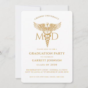 Invitation Fête de graduation du doctorat en or moderne