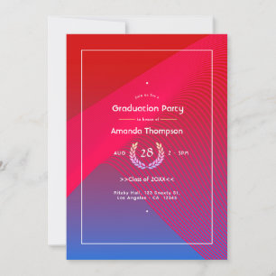 Invitation Fête de graduation géométrique