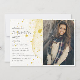 Invitation Fête de graduation Gold Photo Moderne