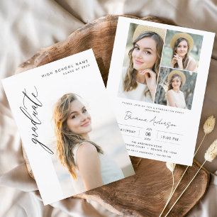 Invitation Fête de graduation minimaliste de l'arc moderne