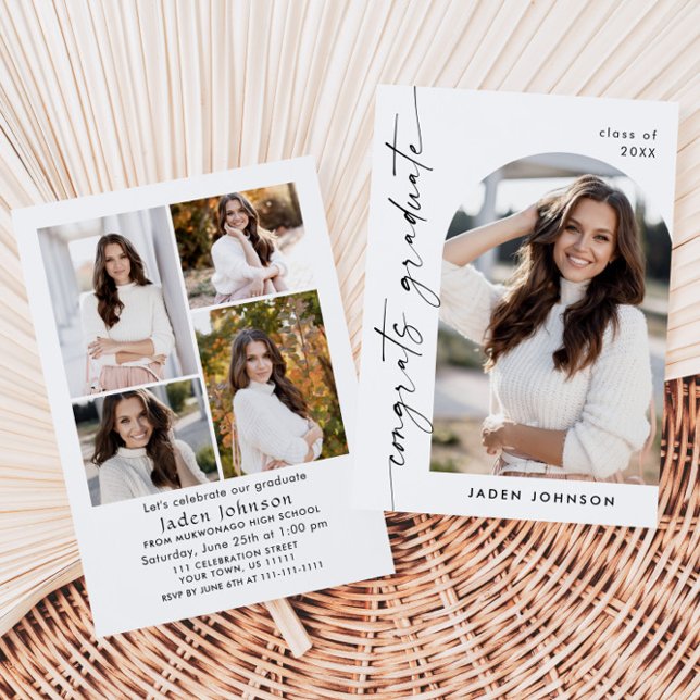 Invitation Fête de graduation minimaliste moderne de 5e année (Créateur téléchargé)
