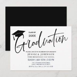 Invitation Fête de graduation minimaliste simple moderne