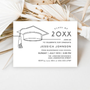 Invitation Fête de graduation minimaliste simple moderne