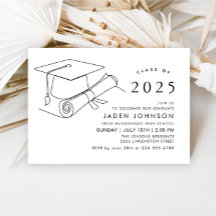 Fête de graduation minimaliste simple moderne