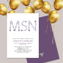 Fête de graduation MSN, infirmière florale violet