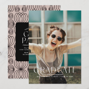 Invitation Fête de graduation photo blanche simple moderne