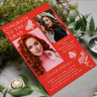 Fête de graduation photo de Papillon blanc rouge m