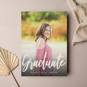 Invitation Fête de graduation photo de script moderne