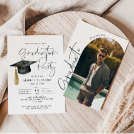 Invitation Fête de graduation photo minimaliste moderne