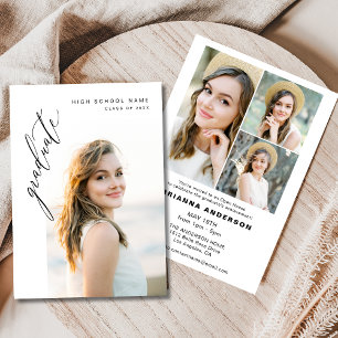 Invitation Fête de graduation photo minimaliste moderne