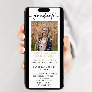 Invitation Fête de graduation photo moderne Digital Evite