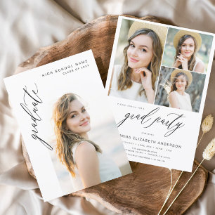 Invitation Fête de graduation photo moderne tendance