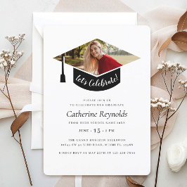 Invitation Fête de graduation photo moderne tendance