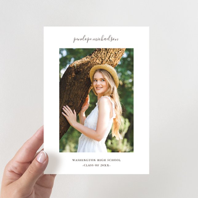 Invitation Fête de graduation photo simple et minimale (Créateur téléchargé)