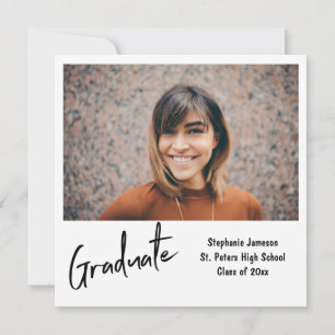 Invitation Fête de graduation photographique et typographie i