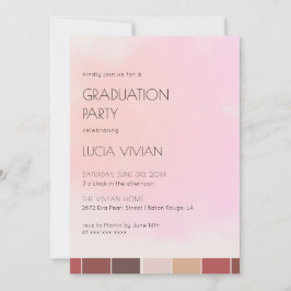 Invitation Fête de graduation rose vif moderne
