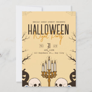 Invitation Fête de Halloween Terrible Vintage, Halloween Modi