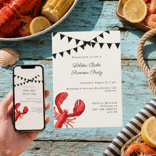 Invitation Fête de homard et barbecue d'été