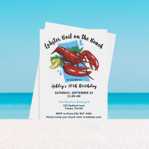 Invitation Fête de homard sur la plage Bouillabaisse de homar