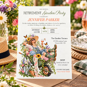 Invitation Fête de jardin de retraite amusante
