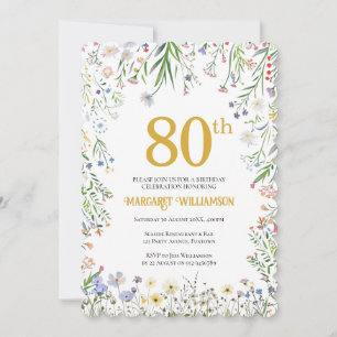 Invitation Fête de jardin pour 80e anniversaire