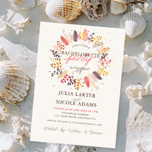 Invitation Fête de jeune fille en forêt de fleurs sauvages et