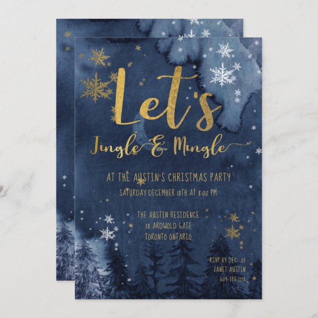 Invitation Fête de Jingle & Mingle (Devant / Derrière)