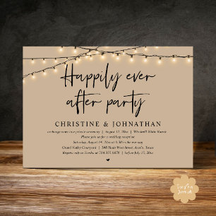 Invitation Fête de « Joyeux Pour Toujours », Mariage Élégant
